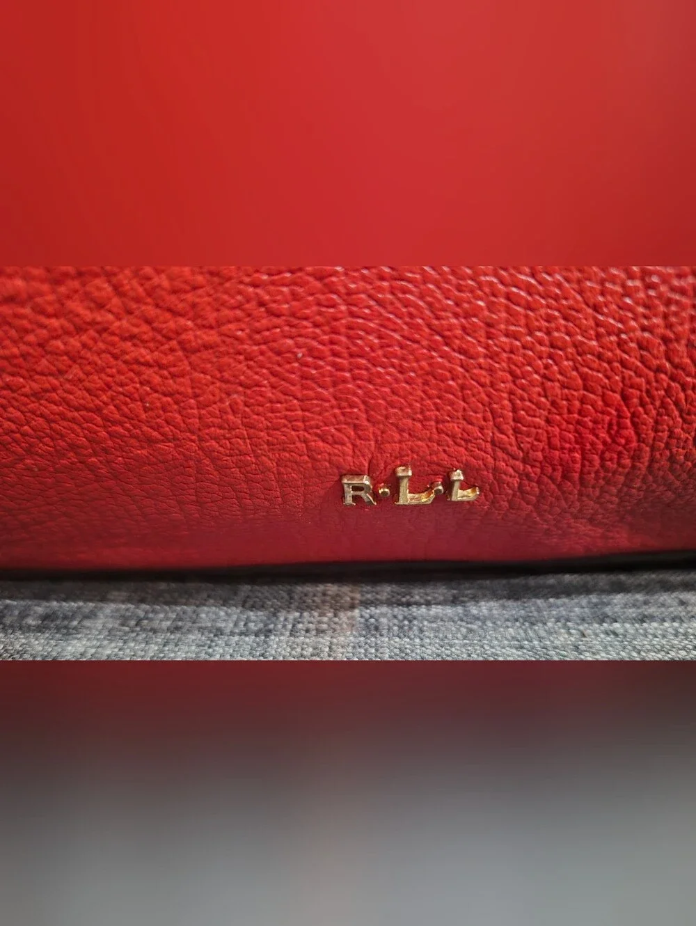 RALPH LAUREN-Deep Russet Leather Crossbody W/Gold Hardware. Prestige Cond!